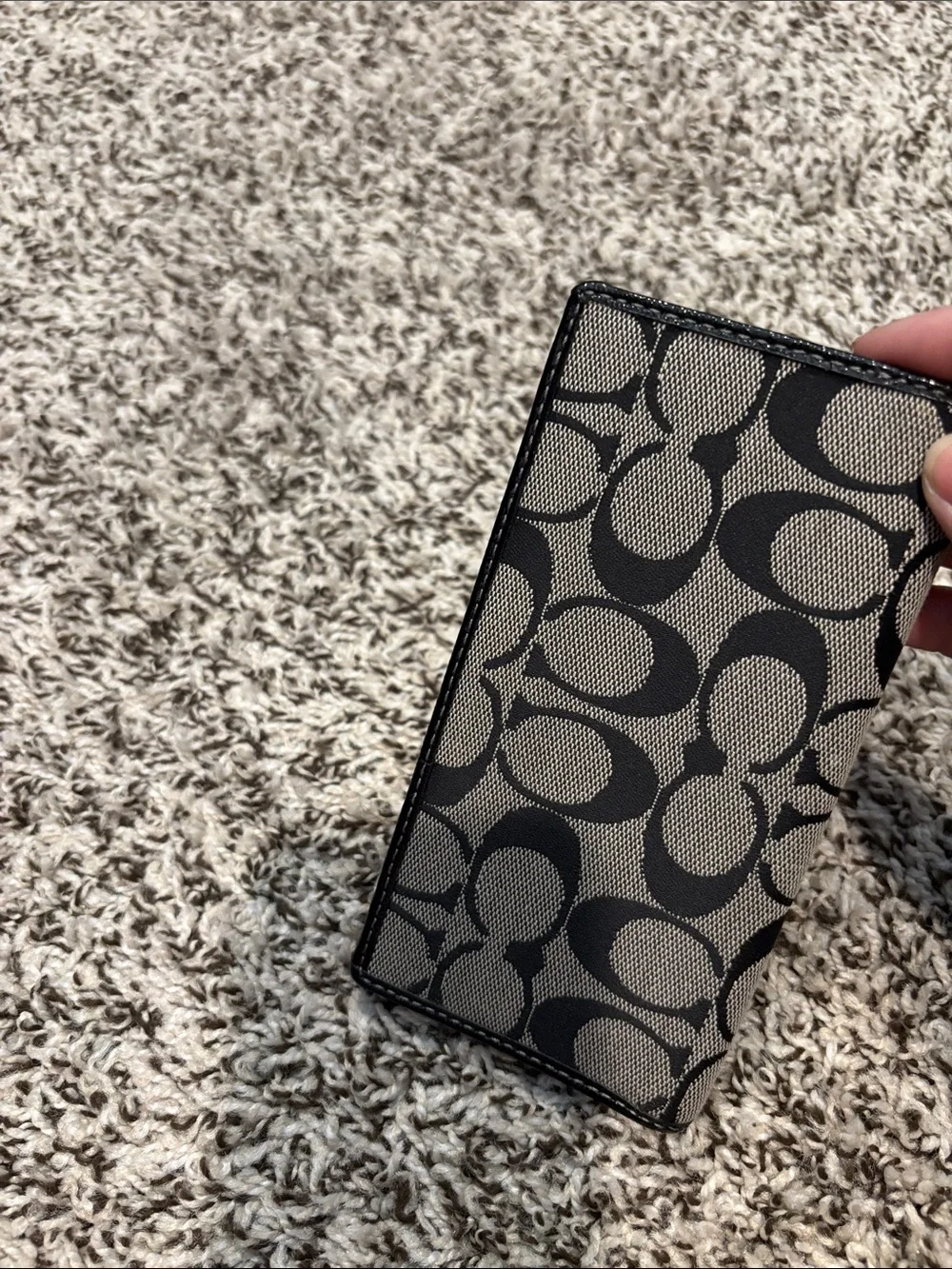 Coach Signature Canvas Wallet in Black and Tan - Picture 3 of 6